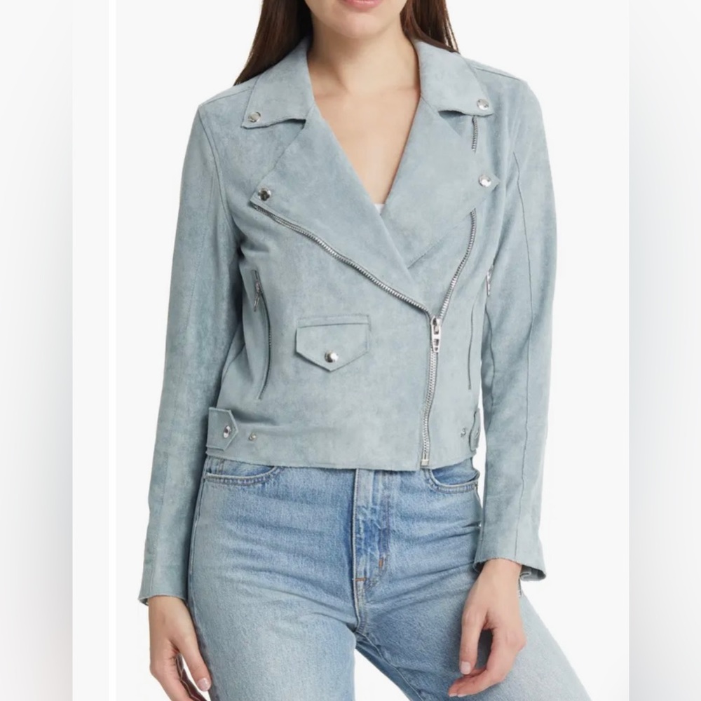 NWT Blank NYC Faux Suede Jacket Grey/Blue Color Size S - Picture 10 of 11